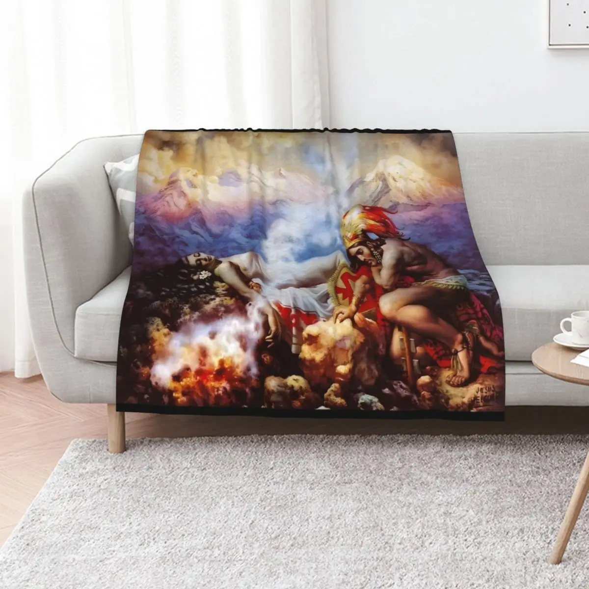 

The Legend of the Volcanoes - Jesus Helguera - Throw Blanket Decorative Beds Large funny gift Weighted Blankets