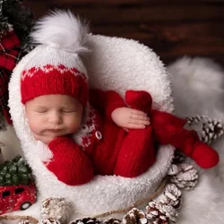 Baby Outfit Newborn Photography Props  Romper Jumpsuit  Christmas Photography Accessories