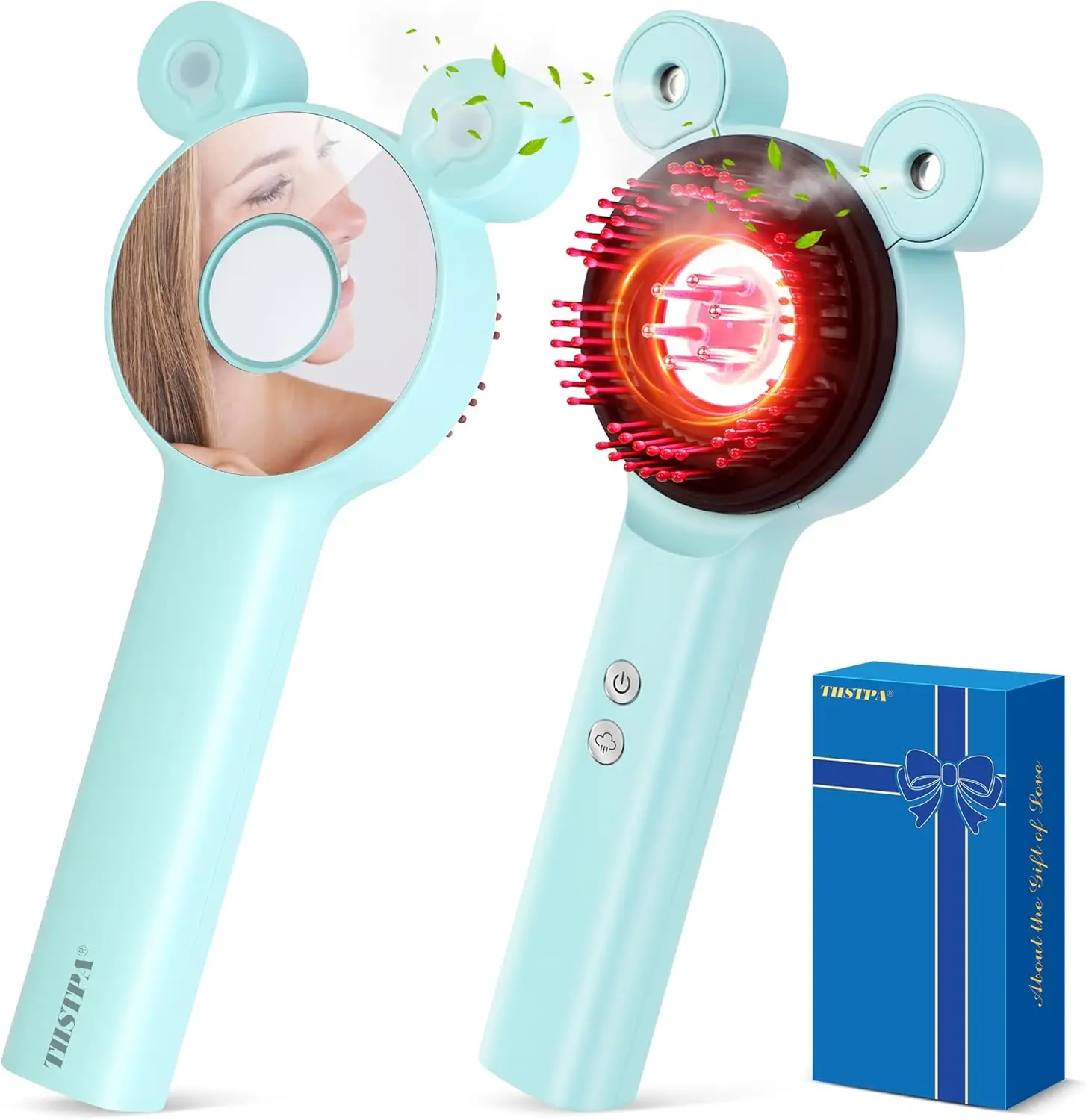 

Upgraded 4-in-1 Electric Scalp Massager with Red Light Therapy, Hair Growth Tool & Oil Applicator for All Head Types, Blue Gift