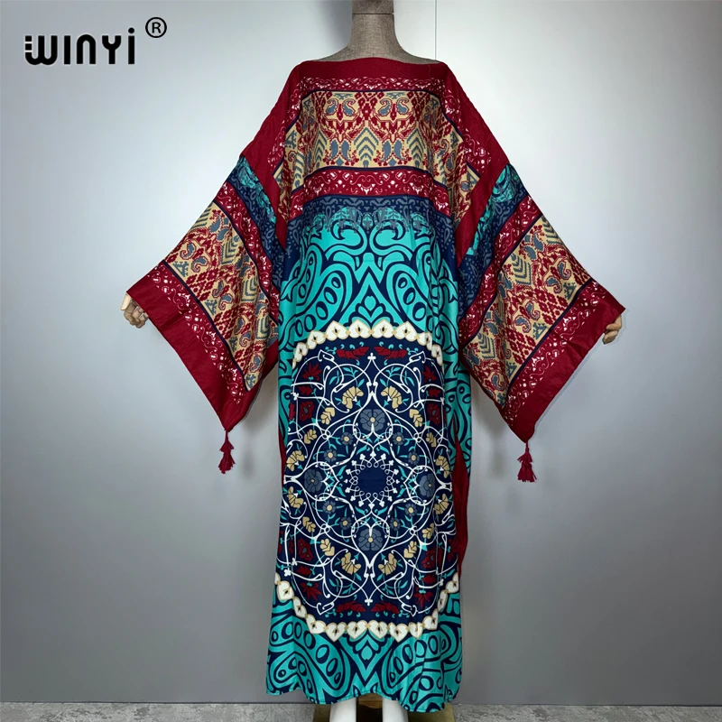 

WINYI мусульманские женские длинные платья Элегантный кафтан вечернее платье Ближний Восток женский свободный кафтан Абая Дубай роскошный кафтан пляжная одежда