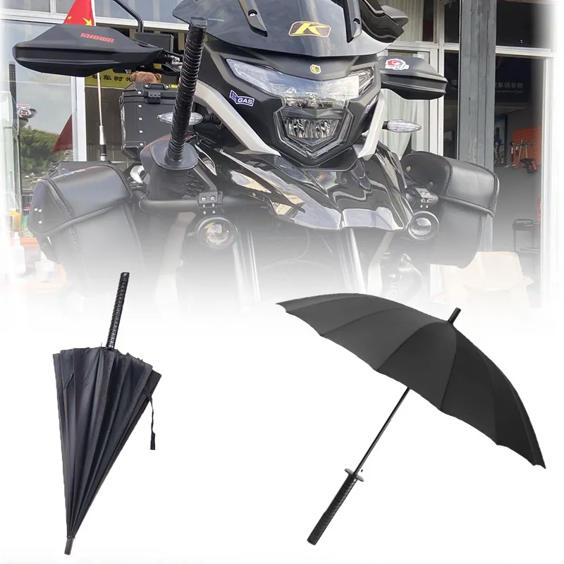 For Motorcycle Samurai Sword Umbrella Japanese Ninja-like Sun Rain Straight Umbrellas Automatic Open Frame Decorative Rainshade