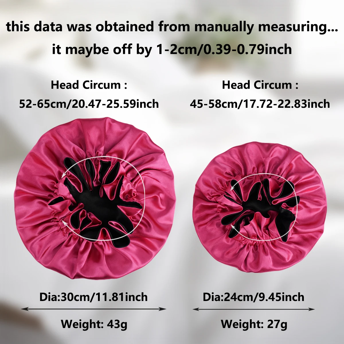 1PC Satin-Lined Double-Layered Lace Sleep Hair Bonnet - Reversible for Frizz Control & Curl Protection, Adult & Child Set