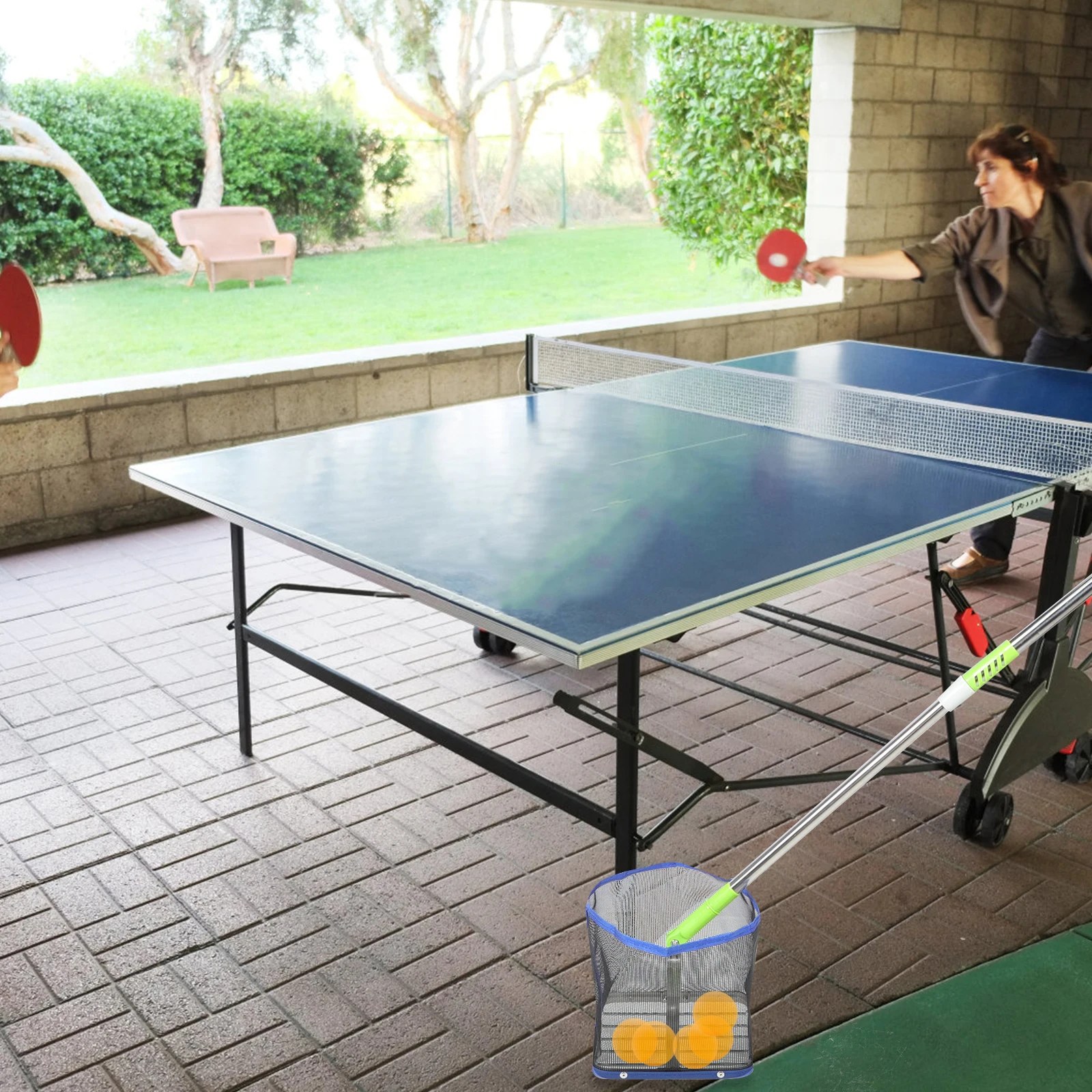 

Adjustable Telescopic Tennis Table Tennis Collector Large Capacity Portable Retractable Handle Catcher -Pong Sports Ball Tool