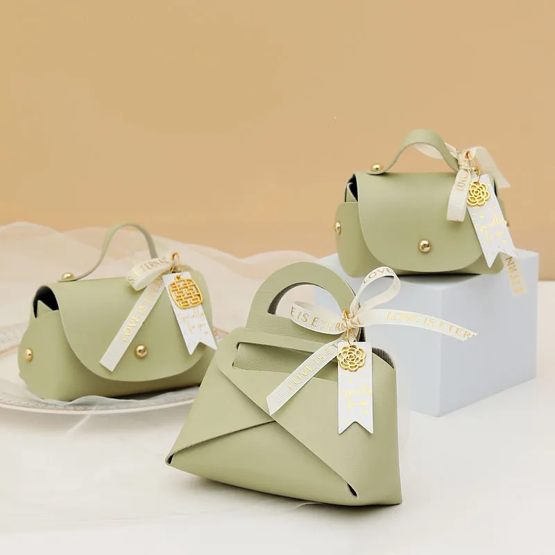 

Euclidean Creative Leather Tote Bag Romantic Wedding Candy Box Exquisite Birthday Party Chocolate Holiday Gift Wrap 5 PCs 10 PCs