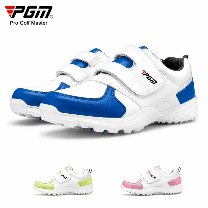 PGM Kids Golf Shoes Boys Girls Breathable Anti Slip Hook Loop Sneakers Lightweight Junior Golf Training Shoes