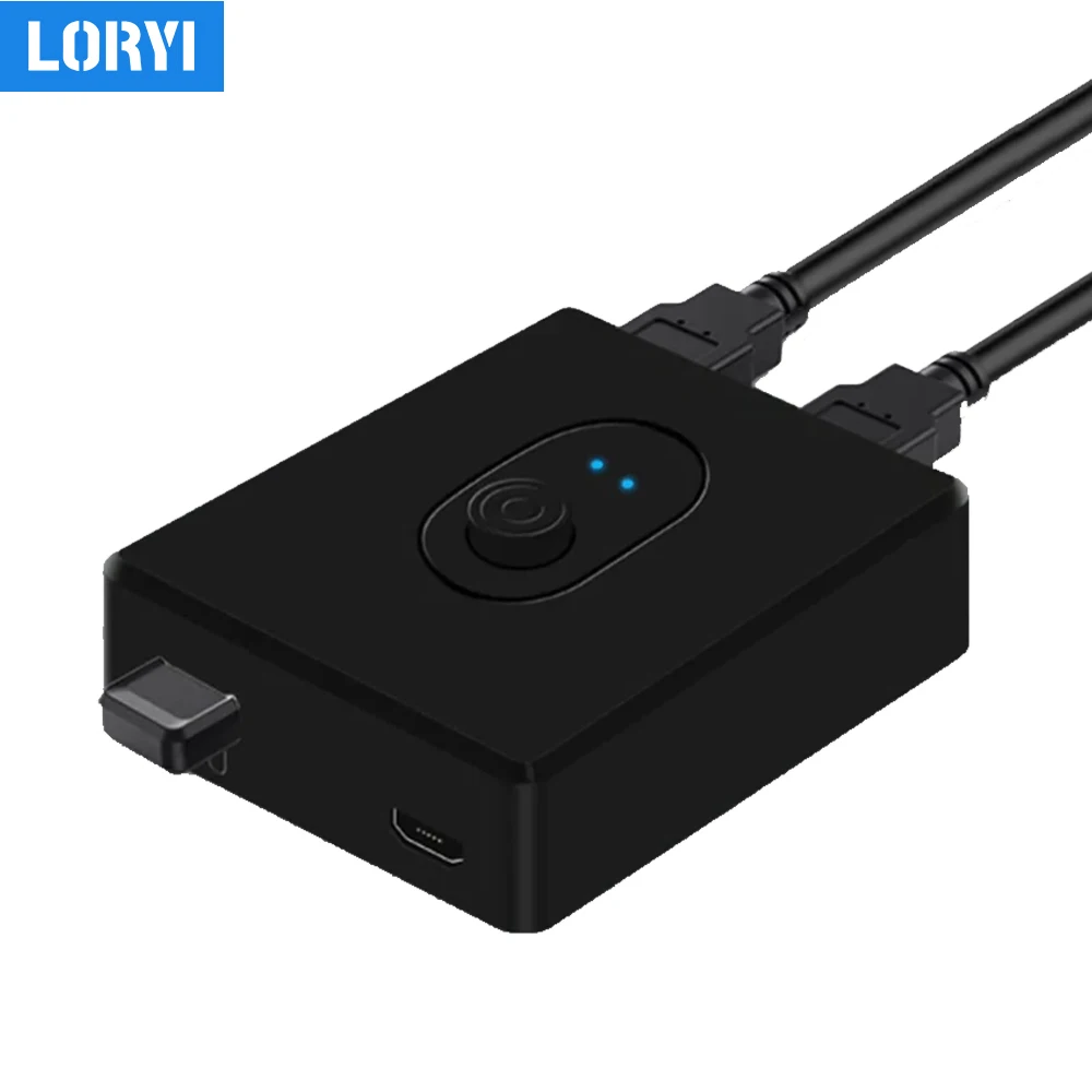 Переключатель LORYI USB 3,0/2,0 двунаправленный USB-переключатель 2 в 1 выход/1 в 2 Выход 2 компьютера совместное использование 1 клавиатуры