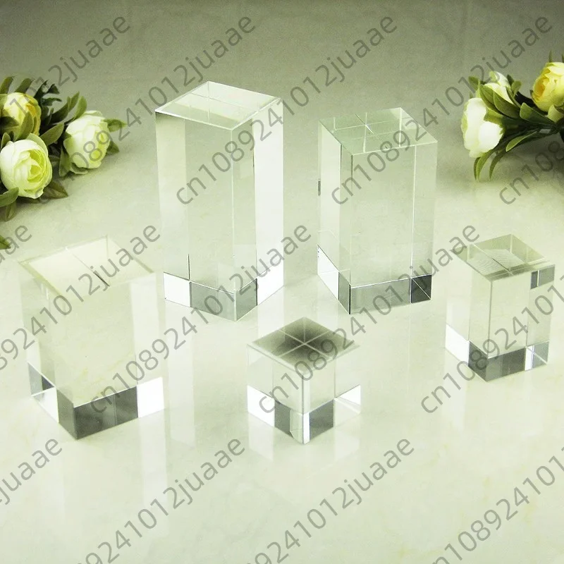 30mm/50mm/Cuboid Crystal Cube Artificial Crystal Creative Photo Prism Transparent, No Colors And Rainbows