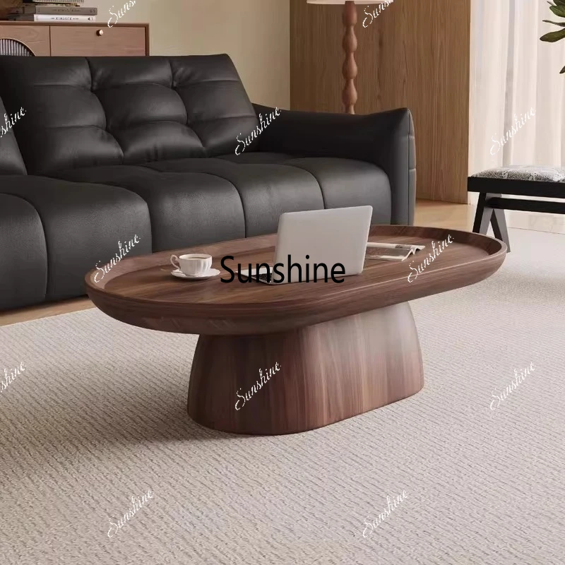 

Retro solid wood coffee table wabi sabi wind household oval tea table simple medieval tea table