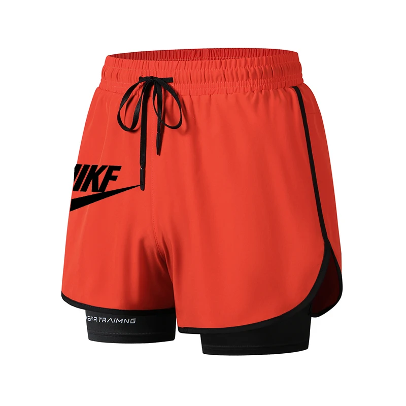 2024 High Quality Men\'s Sports Shorts Outdoor Jogging And Fitness Cropped Pants Breathable And Quick Drying Double-layer shorts