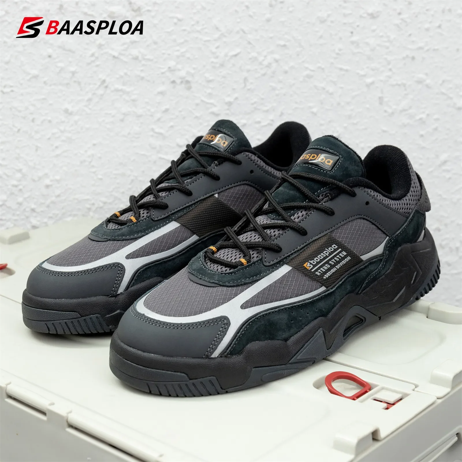 Baasploa Men Casual Shoes New Fashion Walking Sneakers Waterproof Shoe Comfort Tenis for Men Non-Slip Sport Shoes