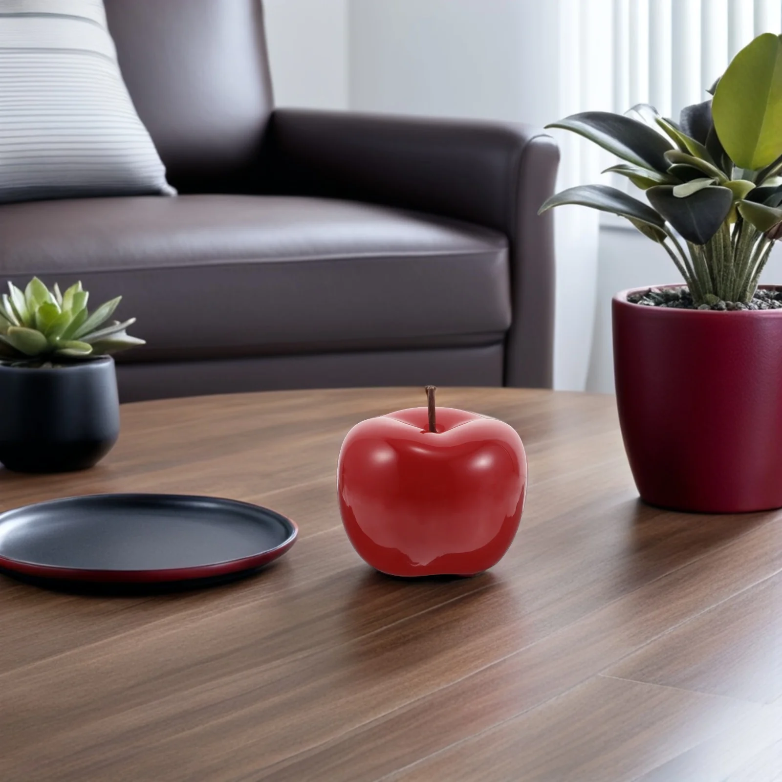 

Red Ceramic Apple Sculpture Decorative Fruit Ornament for Home Kitchen Decor Xmas Apple Display Ceramic Decorative Objects