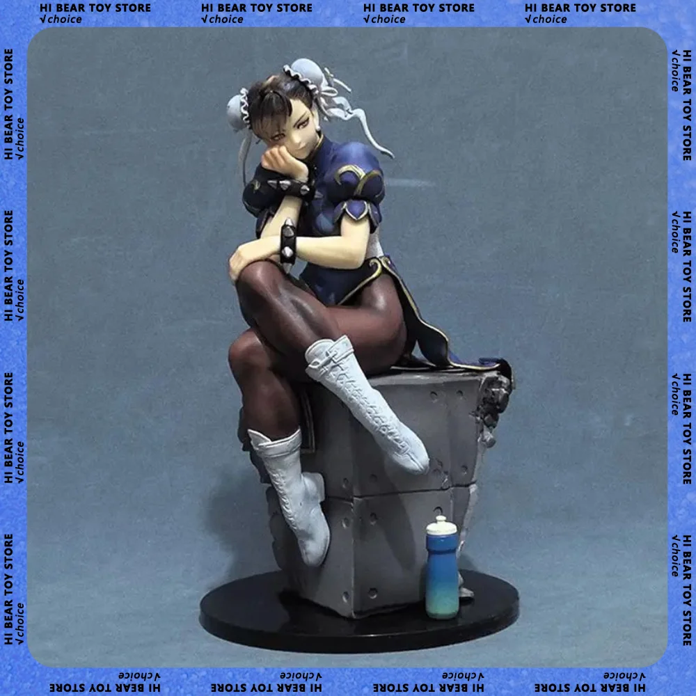 Street Fighter Chun Li Anime Figure Sitting Posture Chun Li Action Figure Pvc Models Collectible Statue Desk Ornament  Gifts