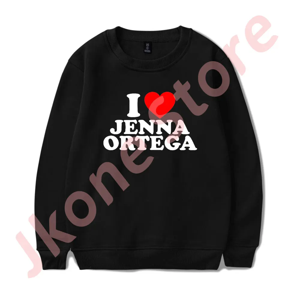 

I Love Jenna Ortega Crewneck Sweatshirts New Logo Long Sleeve Top Cosplay Women Men Fashion Casual Streetwear