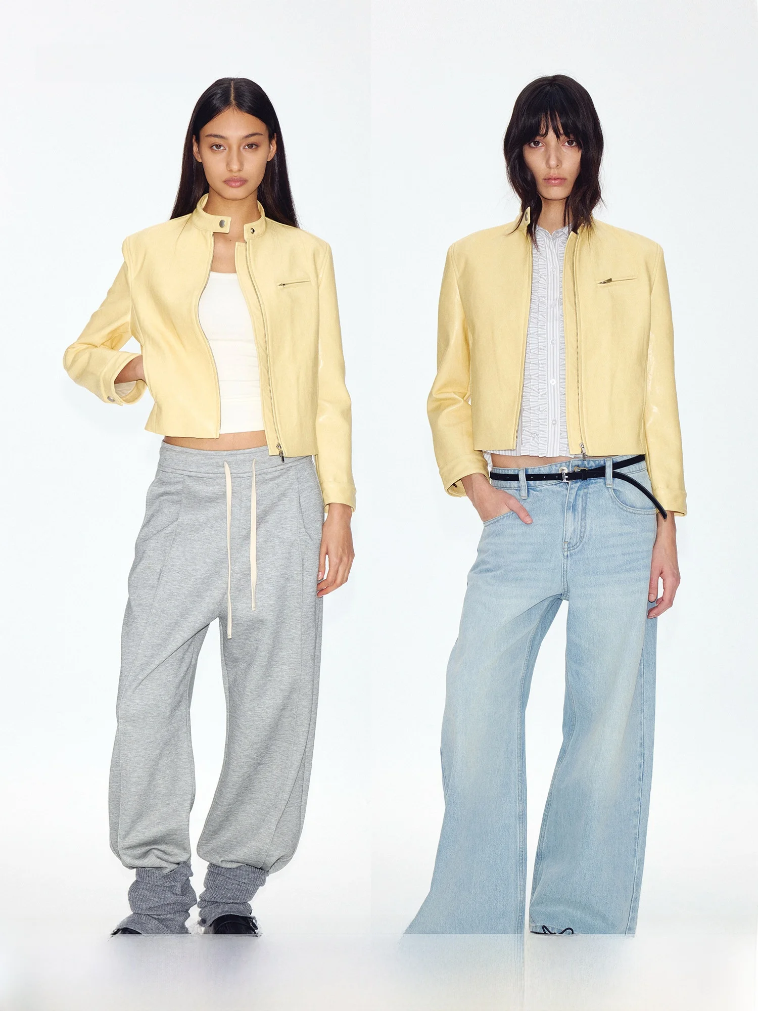 

Женская кожаная куртка Curri And Classic Retro с воротником-стойкой, на молнии, приталенного кроя, модная, желтая, верхняя одежда