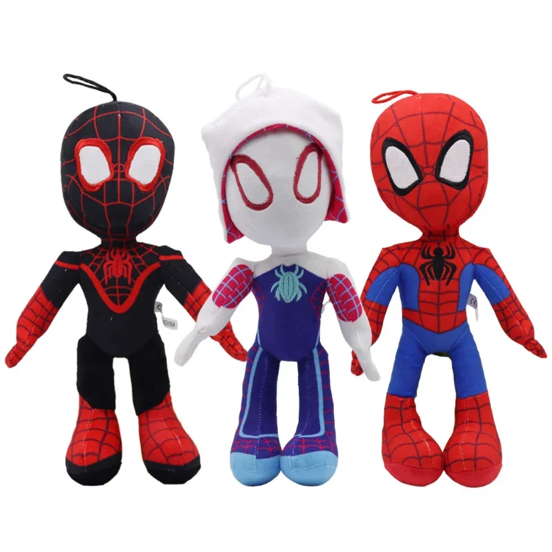 

32CM Marvel Avengers Anime Spiderman Into The Spider-Verse Gwen Peter Parker Noir Plush Toy Kawaii Spider-man Stuffed Doll Gift