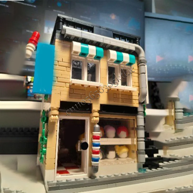 901 pçs casa rua salão de cabeleireiro e escritório do médico moc personalizar bloco de construção modular design criativo diy brinquedo do feriado presentes
