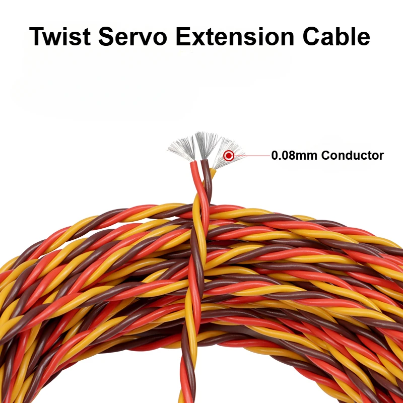 2/5/10m Twist Servo Extension Cable 22AWG 26awg 30Cores 60Cores RC Airplane Accessories 3 Way JR Futaba Twisted Wire Lead