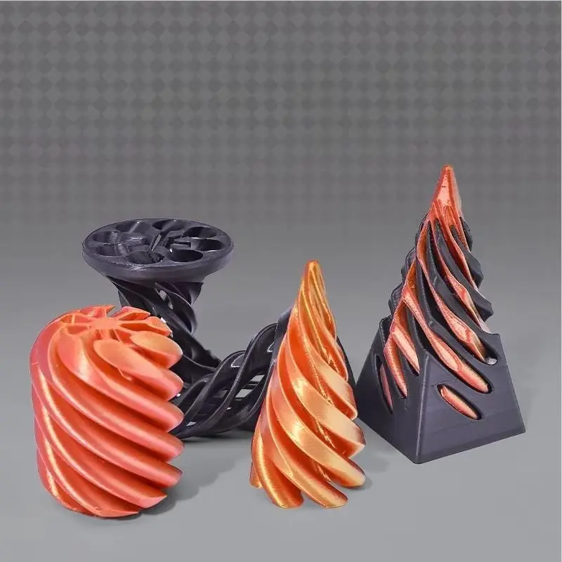 3D Printed Spiral Cone Toy Impossible Pyramid Passthrough Sculpture Pass Through Pyramid Fidget Toy Mini Vortex Thread Illusion