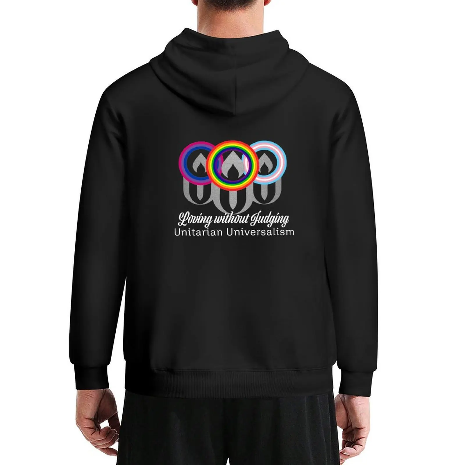 

Loving without Judging uu lgbtq chalice Hoodie men clothes blouse men's winter sweater new in hoodies and blouses