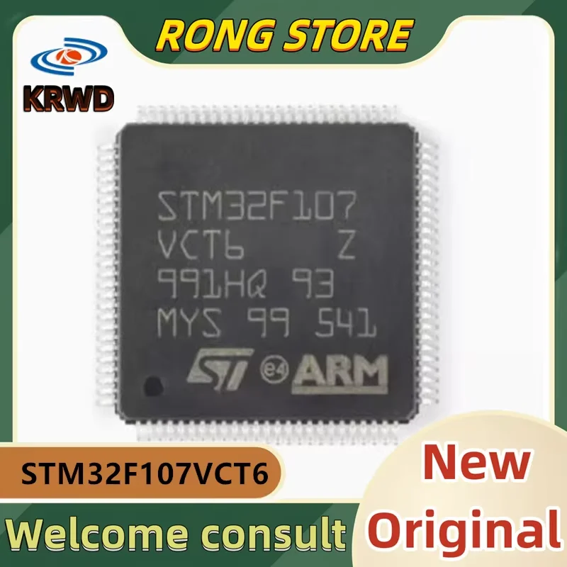 (5PCS) STM32F107 VCT6 New and Original Chip IC STM32F107VCT6 STM32F107 LQFP100 32-bit microcontroller chip