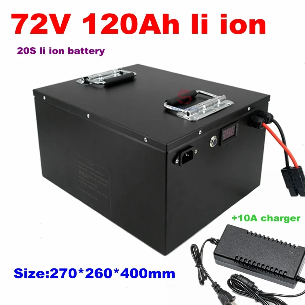 72v 120Ah lithium ion battery 100A BMS for 7000w 6000W bike tricycle Forklift Motocycle AGV +10A charger