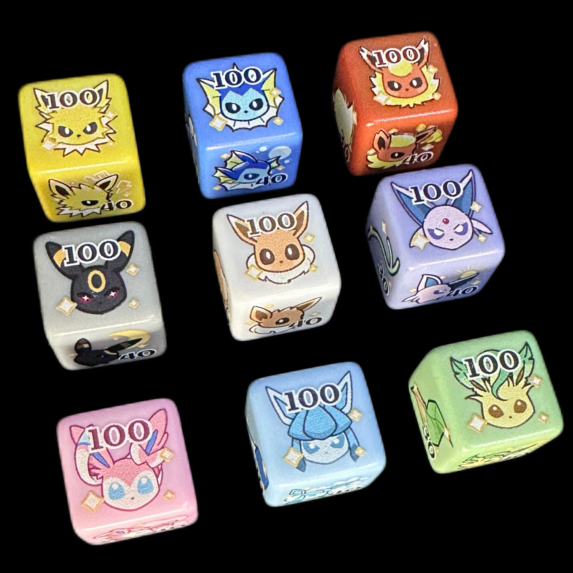 لتقوم بها بنفسك ذاتية الصنع Ptcg Eeveelution Eevee الضرر عداد النرد صندوق تخزين الكرتون Ptcg Espeon Vaporeon النرد أنيمي بطاقات دمى هدايا #1