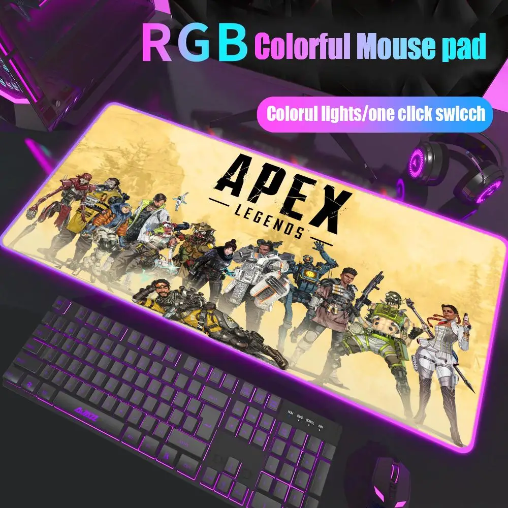 

Game Apex Legends Mouse Pad Gamer Rgb Desk Mat Back Light Led Mousepad Setup Gaming Accessories Deskmat Big Mousepad Backlight