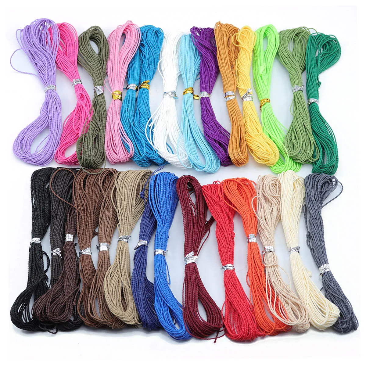 

10m/lot Multicolor Waxed Cord Cotton Thread Braided Rope for Jewelry Making Findings DIY Bracelet Beading Handmade Supplies