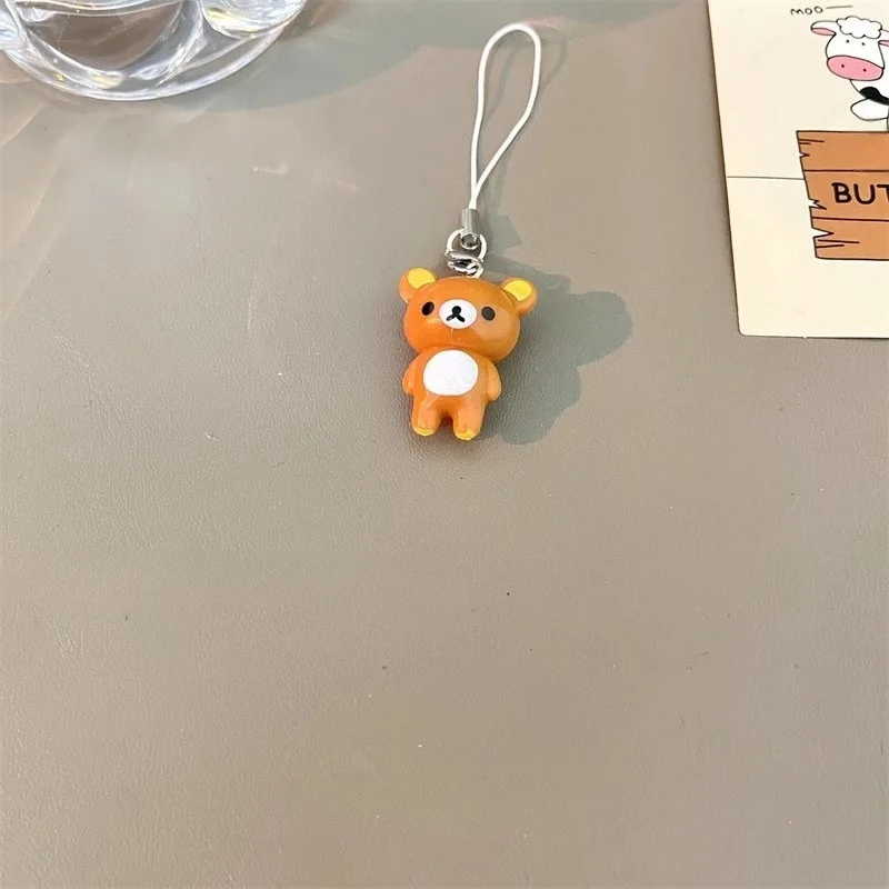 Kawaii Rilakkuma عروسة كارتون سماعة حقيبة الديكور أنيمي البضائع حزام الهاتف سيارة المفاتيح هدية عيد ميلاد للفتيات #4