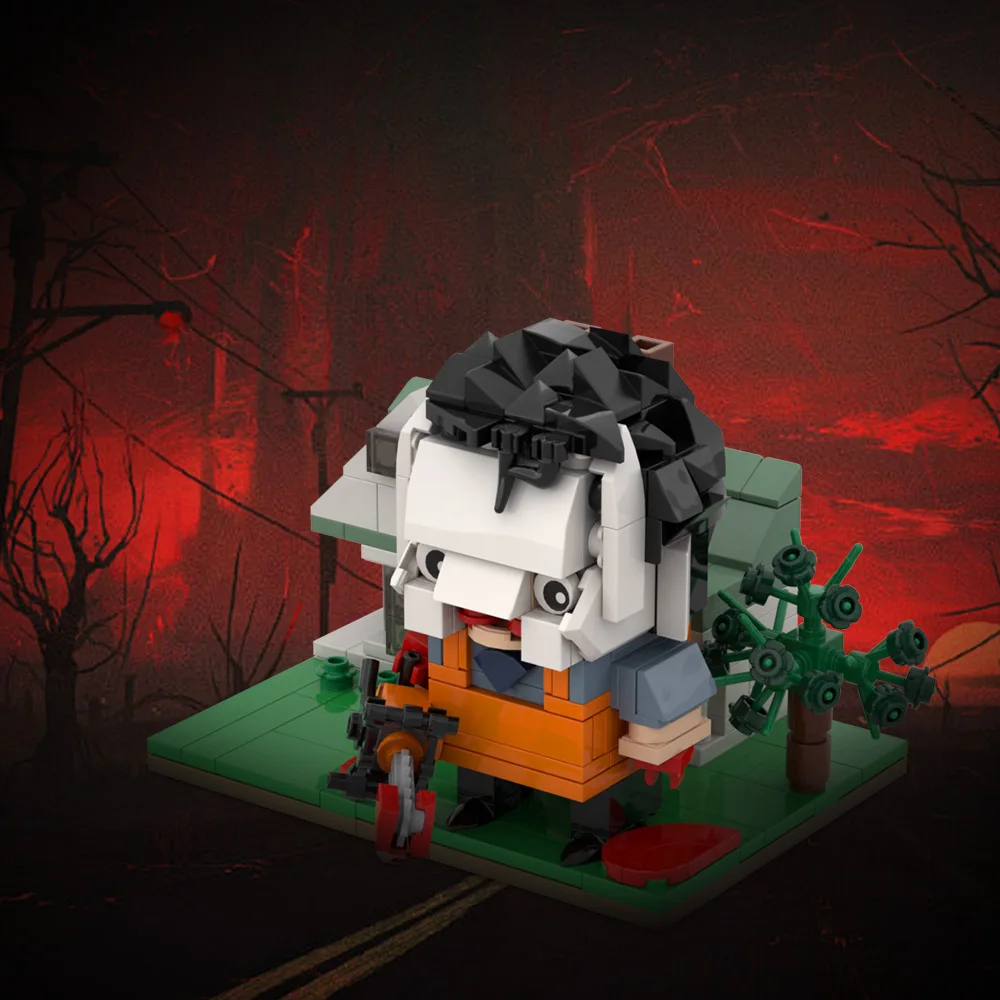 Gobricks MOC Chainsaw Massacre Building Blocks Model Horror Movie Psycho Killer Creative Bricks Assembly Toys Kid Halloween Gift