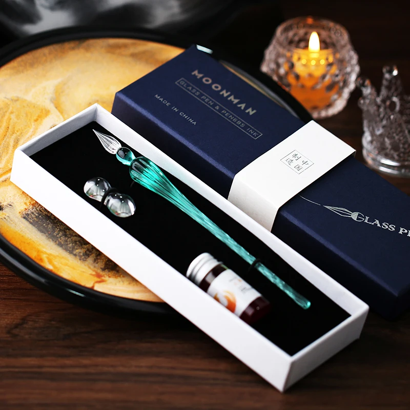 

Moonman Handmade Crystal Glass Dipping Pen Colored Ink Color Test Painting Hand Account Expert Student Art Pen Dip Pen