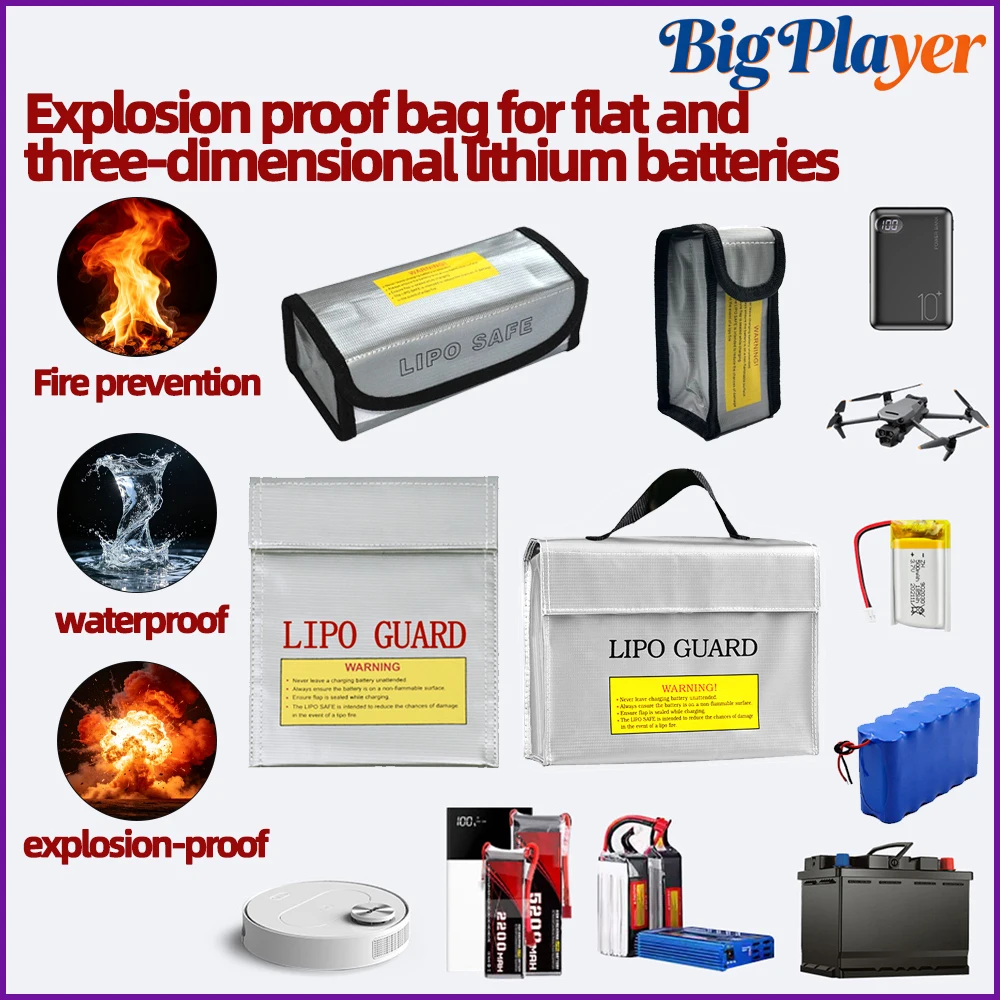 High Quality Explosion-proof Fireproof LiPo Battery Safety Storage Bag RC Lithium Battery Protective Bag 18x22cm 30x23cm