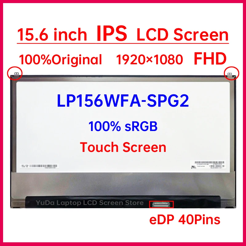 15.6 Inch Laptop LCD Screen LP156WFA SPG2 LP156WFA-SPG2 For acer Swift5 SF515-51 Display Matrix Panel eDP 40 Pins Touch Screen