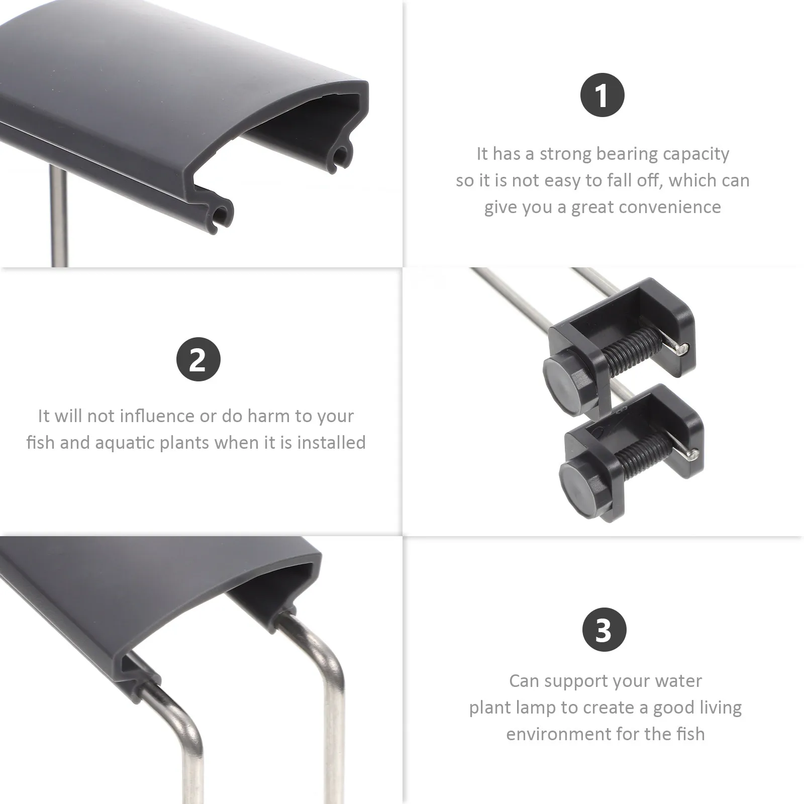 2pcs Aquarium Lamp Bracket for Fish Tank – Easy-Install Plastic Light Holder for Water Plants, Non-Toxic & Safe