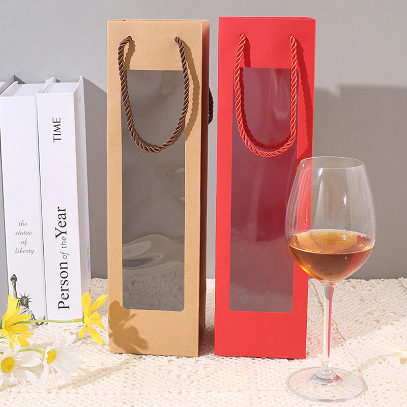 5Pcs Multi-color Red Wine Packaging Gift Bags Thickened Not Easy To Break Party Gift Bags Family Dinner Wine Or Beer Packaging