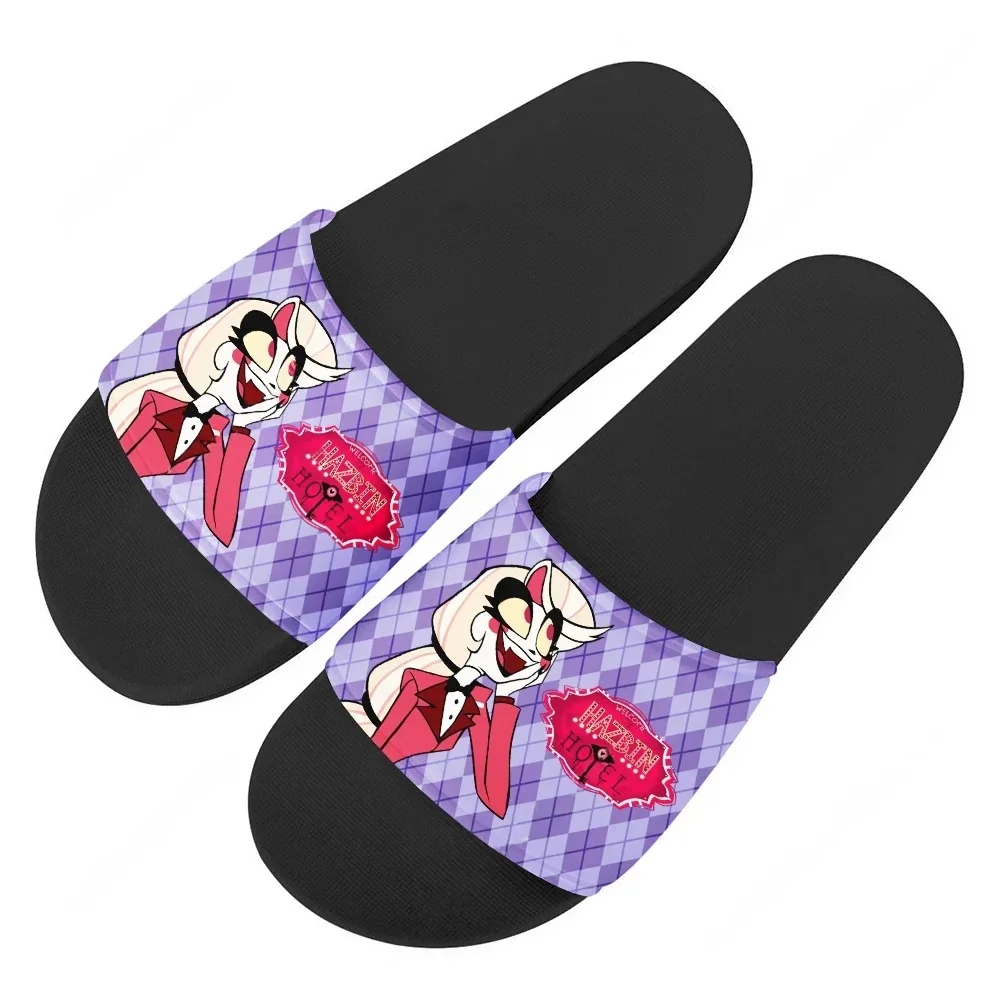 

Тапочки H-Hazbin Hotel, домашние тапочки, мультяшные аниме-тапочки для мужчин, женщин, подростков, пляжные шлепанцы для бассейна, летние тапочки на заказ, модные