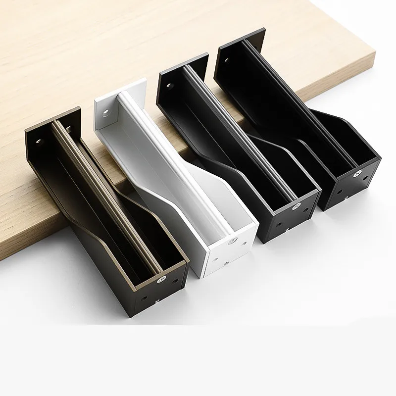 150/320mm Length Creative Pocket Door Handle Embedded 45mm Thick Wooden Sliding Door Hidden Handle