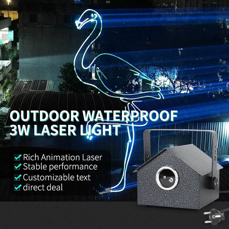 RGB Scanning Animation Laser Light Waterproof IP65 Laser Light Laser 3w RGB 3D DJ Laser Party Lights for Party Show Christmas