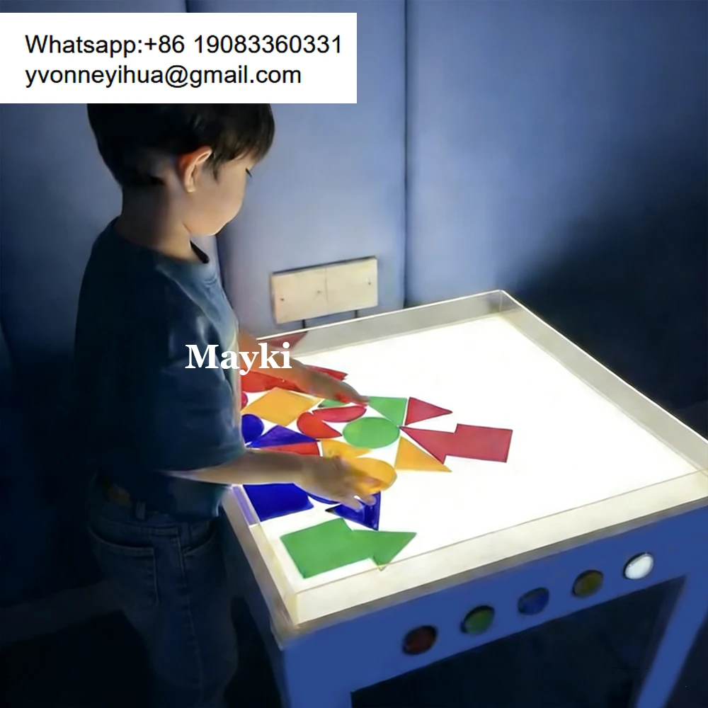

Interactive LED Sensory Learning Table 2-in-1 LED Light Table With Button Control For Kids Sensory Room