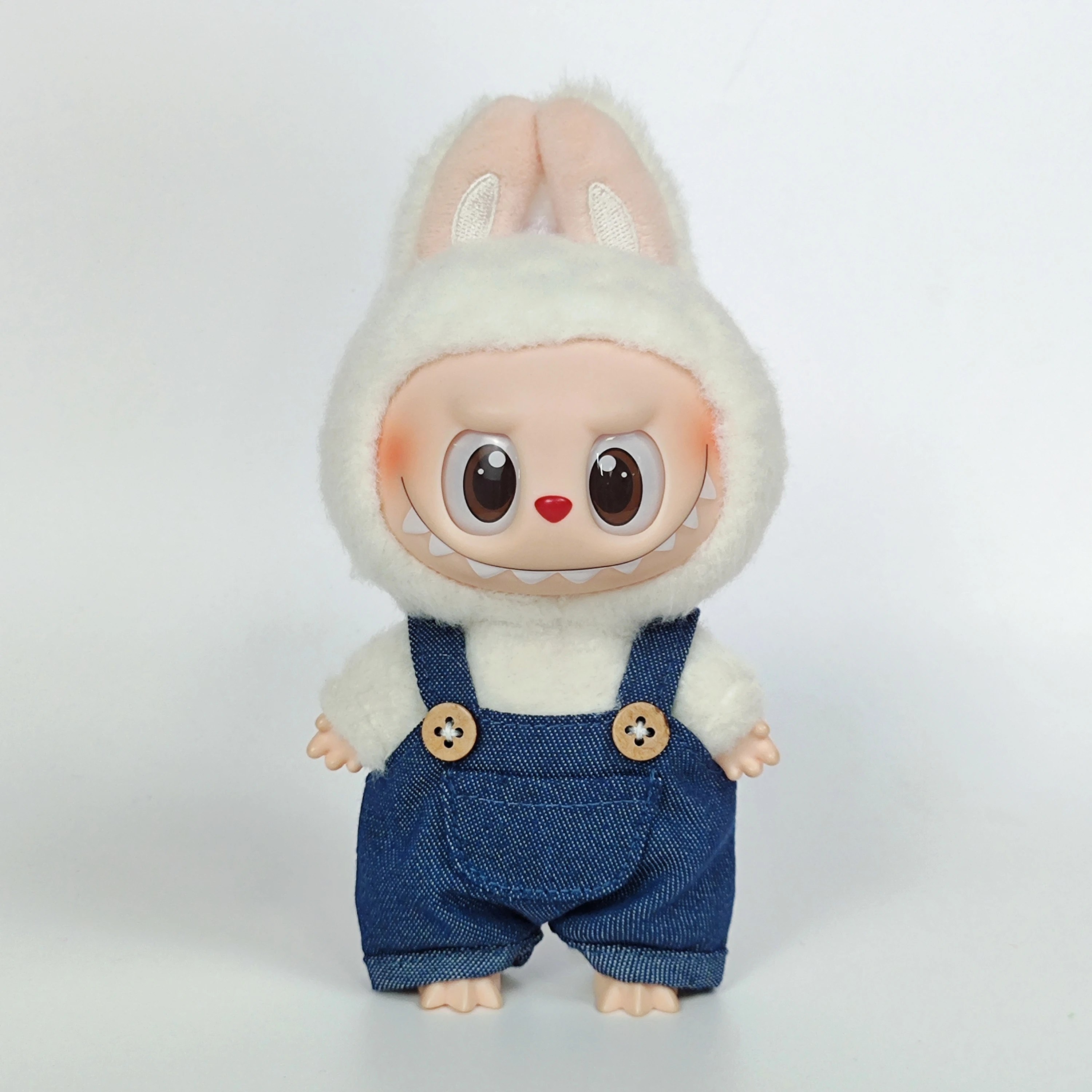 ملابس دمى Labubu مقاس 17 سم - مجموعة الزي الرسمي لمجموعة الفتيات مستوحاة من K-Pop (تنورة + سترة) مع نظارات شمسية ملونة