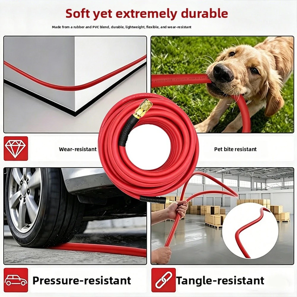 1/4 Inch High Pressure Air Hose With Copper Fittings For Auto Repair And Stone Paint Spraying 7.5m Or 15m Length Options
