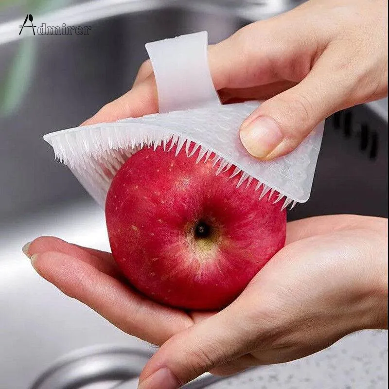 1 Pcs Kitchen Cleaning Tools Silicone Dish Scrubber Crevice Brush Fruit and Vegetable Clean Brush Household Cleaning Accessories