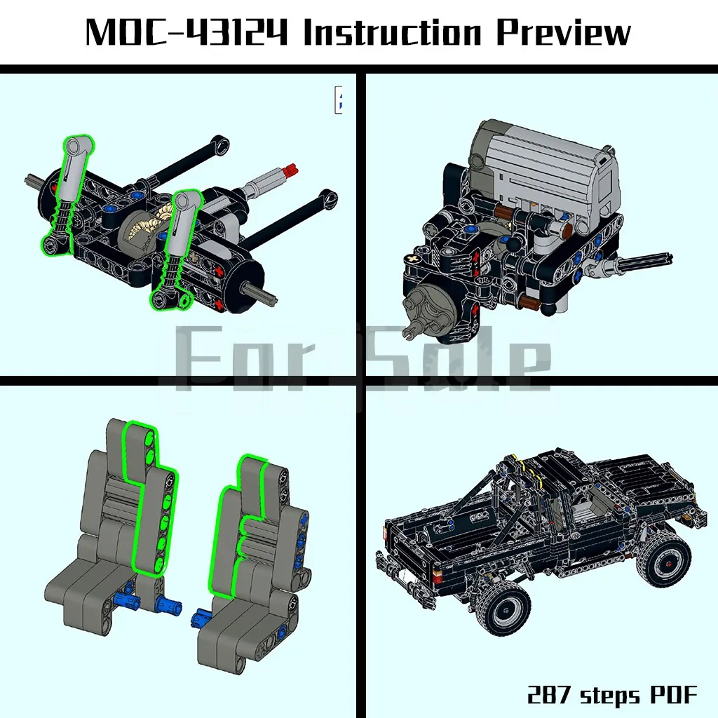 Moc-43124 Hailas Pickup App RC Model With PDF Drawings Building Blocks Bricks Kids Educational DIY Toys Birthday Christmas Gifts