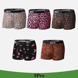 Hot Men Underpants Polyester Boxer Briefs Brand Sexy Male Panties Breathbale Printed Shorts U Convex Plus Size L-3XL