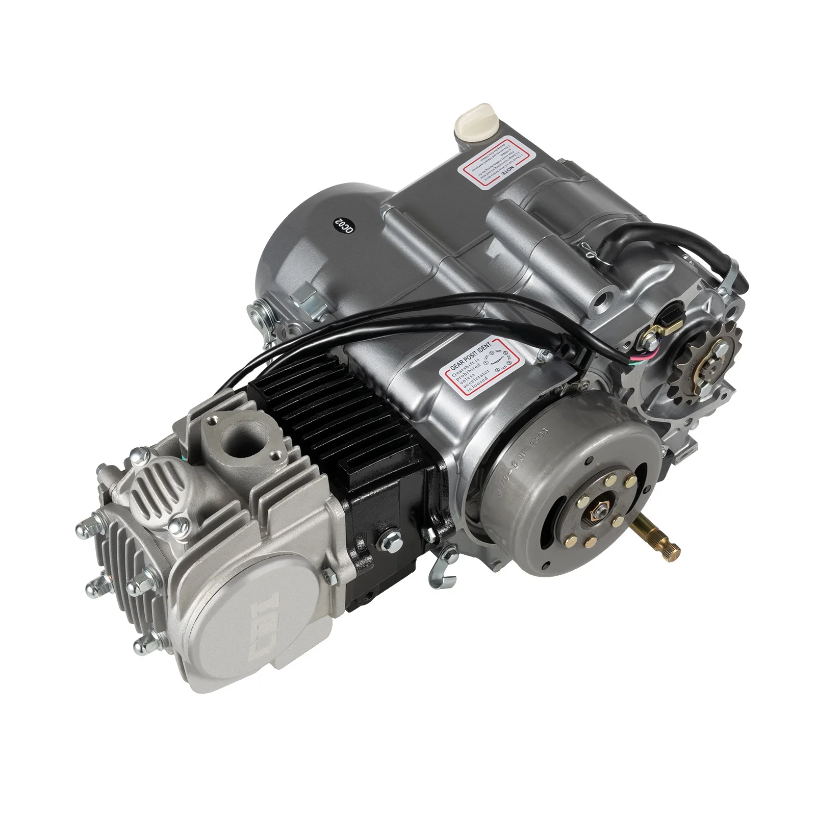 4-Stroke Engine, CRF50 125CC Single Cylinder Air Cooling Engine, Semi Auto Engine Motor 4 Speed W/ Reverse for Motorcycles