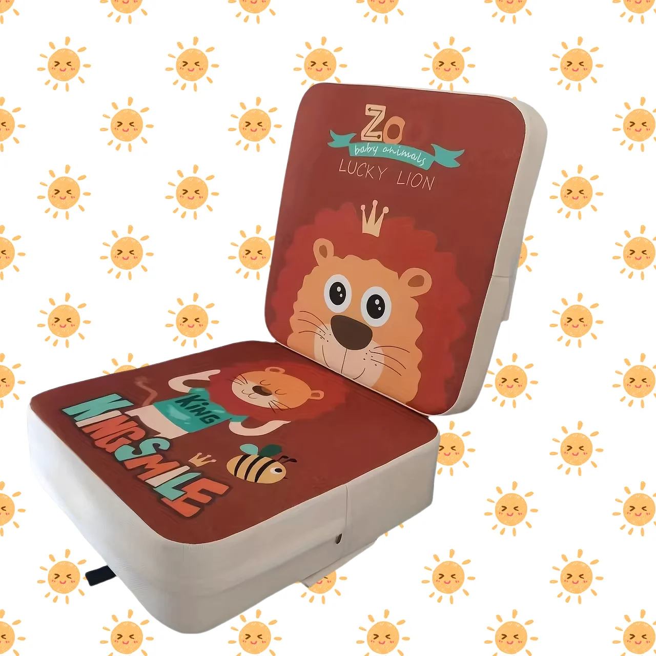 

Lion-Themed Booster Seat Cushion for Dining Chairs - Polyester, Lightweight, Non-Slip Breathable Design Portable Comfort Cushion