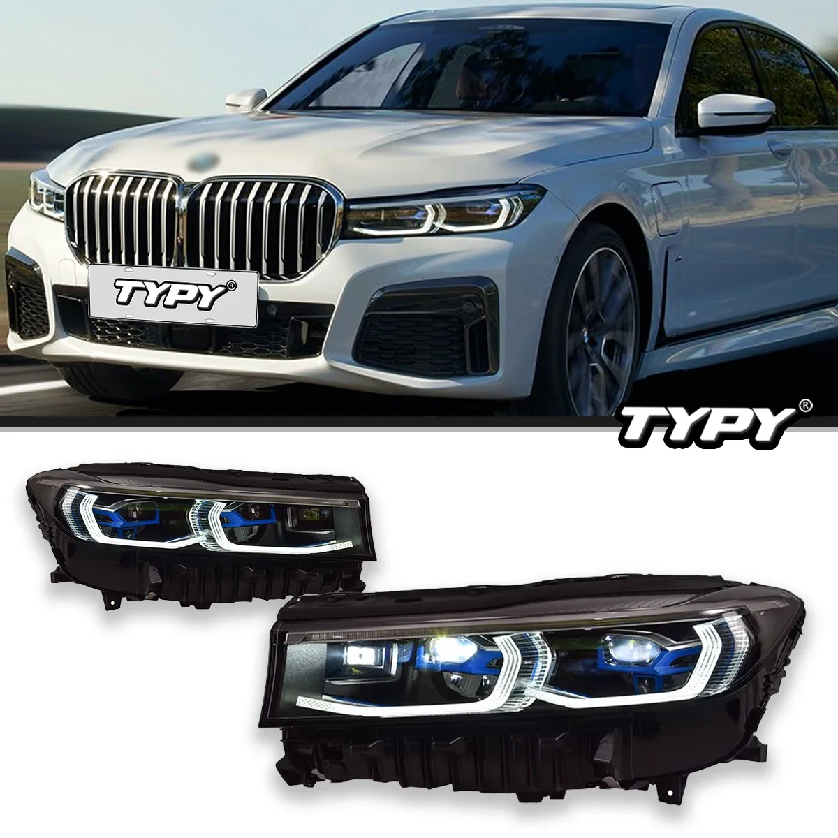 

Автомобильные фары TYPY для BMW 7 серии G12 2016-2019, светодиодные фары для проектора, дневные ходовые огни, автомобильные аксессуары