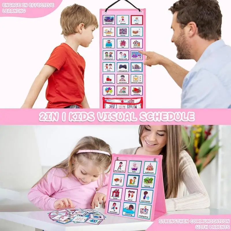 Daily Visual Schedule For Kids Bedtime Routine Children Reward Schedule Waterproof Schedule Chart PVC Bag Included Boy And Girl