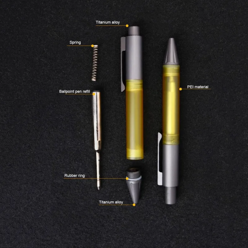 Titanium Alloy Signature Pen EDC Writing Pen Portable Multi-functional Outdoor Tools with 5pcs Pen Refill - Image 5