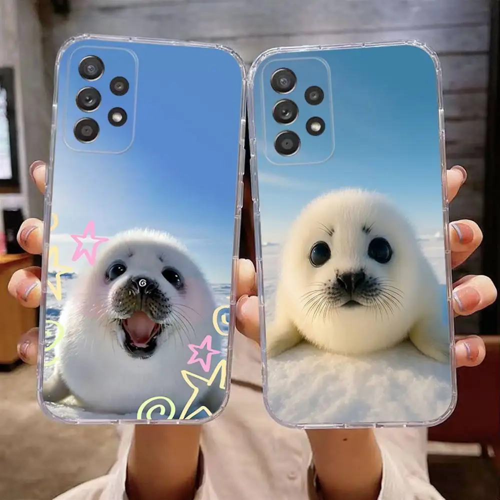 

Seal Phone Case For Samsung Galaxy A,71,70,52,51,40,31,50,50S,30S,21S,12,10,Note20ultra Transparent Cover